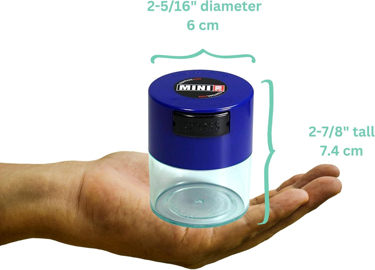 TIGHTPAC MINIVAC Portable Vacuum Seal Airtight Container – Keeps Coffee Beans, Grounds, Tea, Spices & Herbs Fresh Longer – Travel-Ready, NSF-Certified Food-Grade Storage, 10 to 30 Grams, White