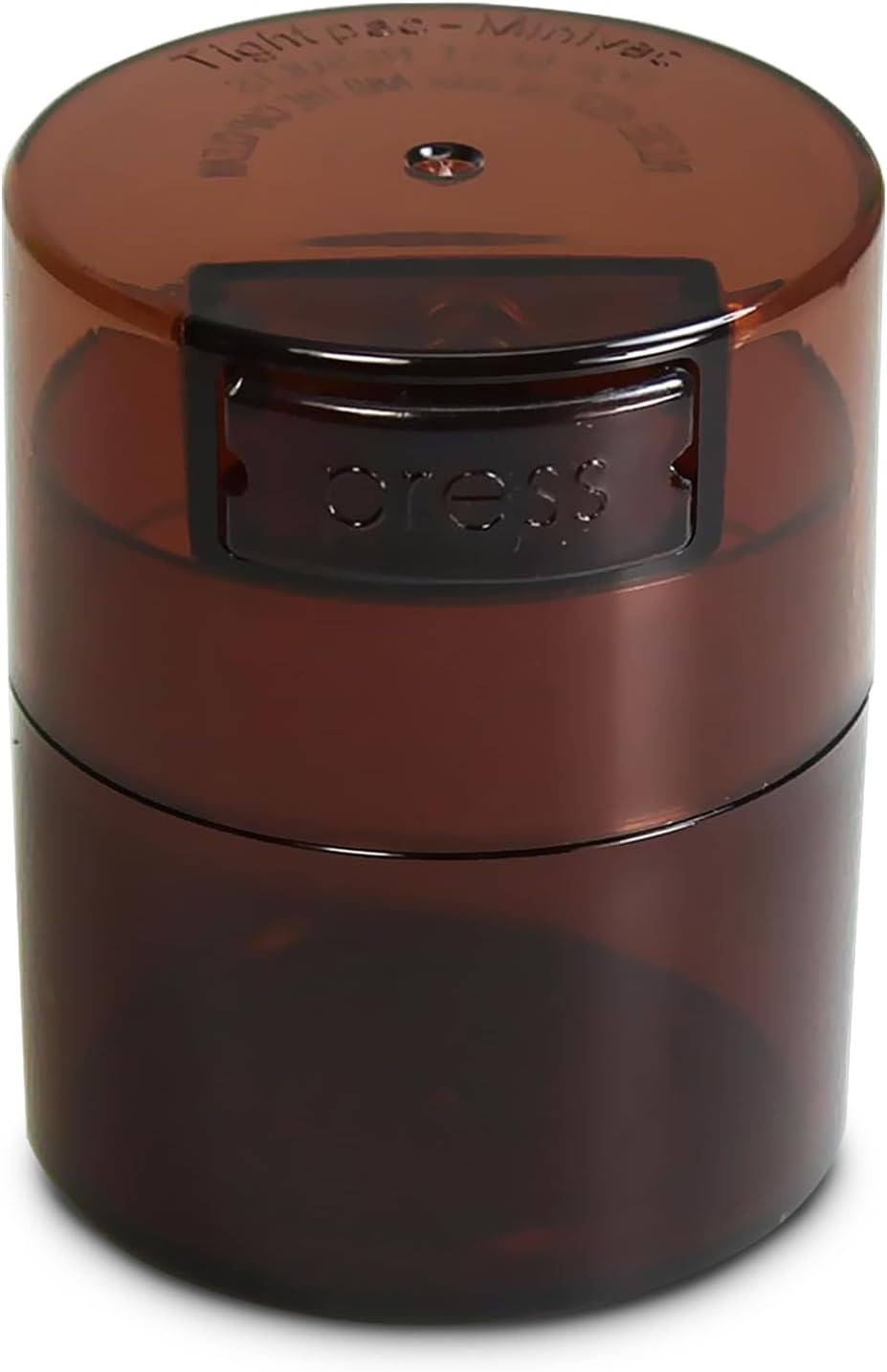 TIGHTPAC MINIVAC Portable Vacuum Seal Airtight Container – Keeps Coffee Beans, Grounds, Tea, Spices & Herbs Fresh Longer – Travel-Ready, NSF-Certified Food-Grade Storage, 10 to 30 Grams, White