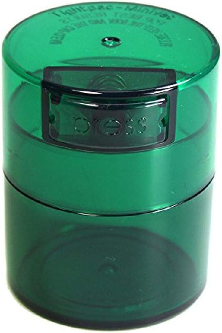 TIGHTPAC MINIVAC Portable Vacuum Seal Airtight Container – Keeps Coffee Beans, Grounds, Tea, Spices & Herbs Fresh Longer – Travel-Ready, NSF-Certified Food-Grade Storage, 10 to 30 Grams, White