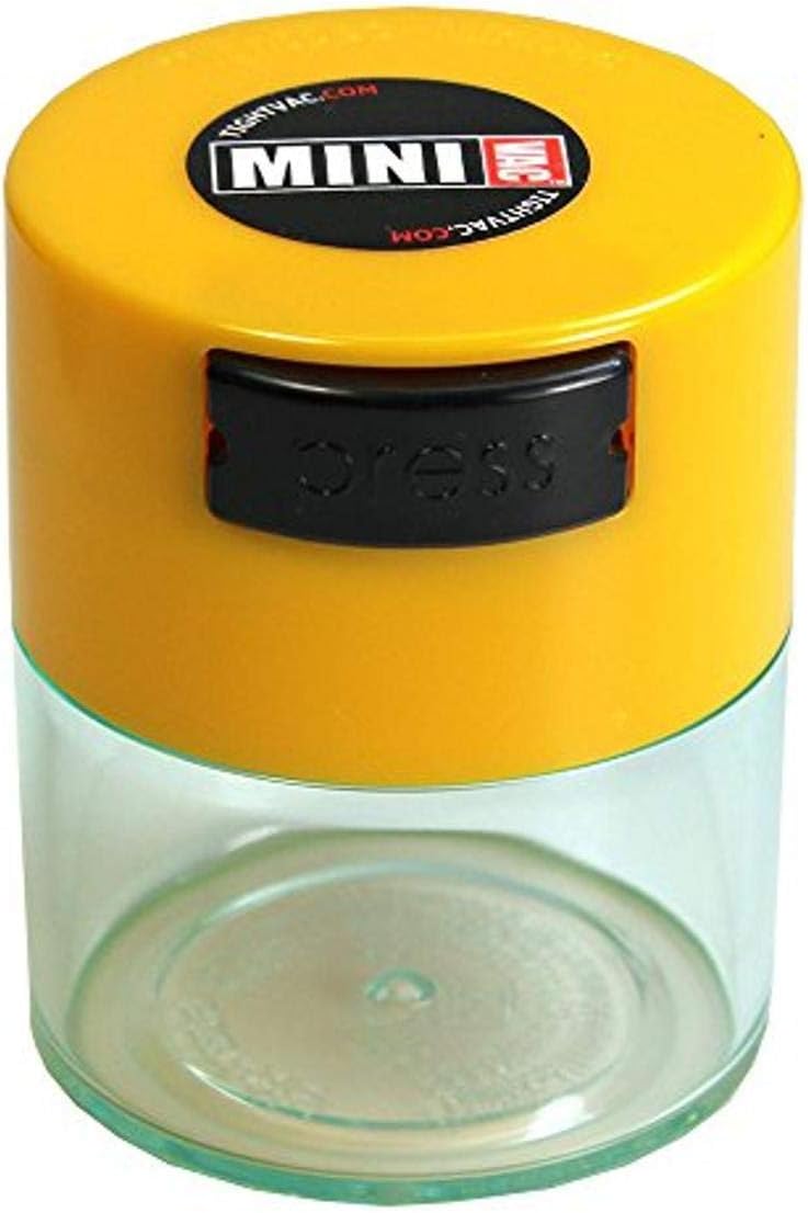TIGHTPAC MINIVAC Portable Vacuum Seal Airtight Container – Keeps Coffee Beans, Grounds, Tea, Spices & Herbs Fresh Longer – Travel-Ready, NSF-Certified Food-Grade Storage, 10 to 30 Grams, White