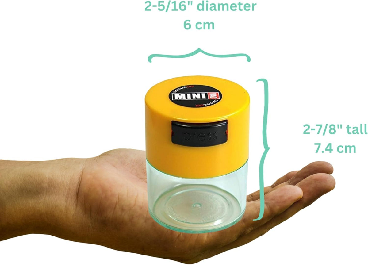 TIGHTPAC MINIVAC Portable Vacuum Seal Airtight Container – Keeps Coffee Beans, Grounds, Tea, Spices & Herbs Fresh Longer – Travel-Ready, NSF-Certified Food-Grade Storage, 10 to 30 Grams, White