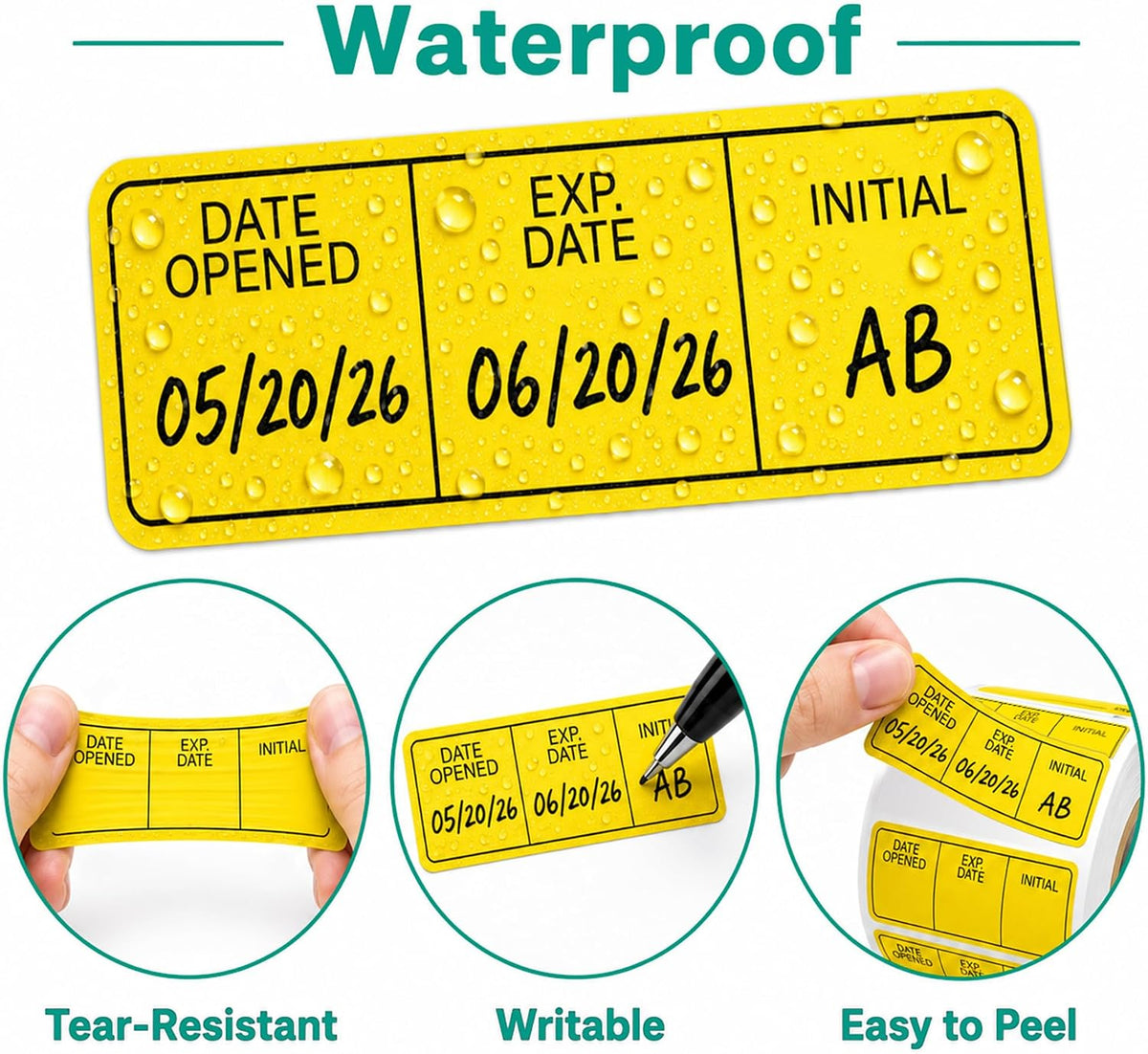 Date Opened Medication Instruction Lables Stickers 0.78 x 1.57 Inch