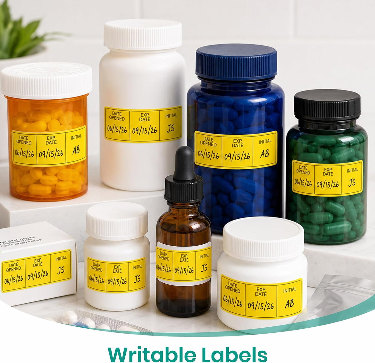 Date Opened Medication Instruction Lables Stickers 0.78 x 1.57 Inch