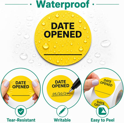 Date Opened Medication Instruction Lables Stickers 0.78 x 1.57 Inch