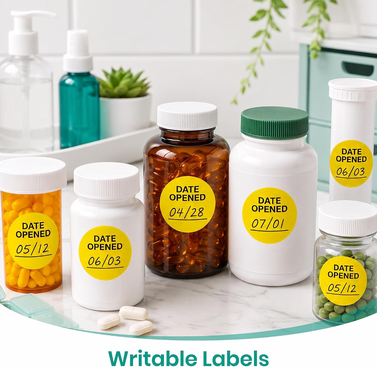Date Opened Medication Instruction Lables Stickers 0.78 x 1.57 Inch