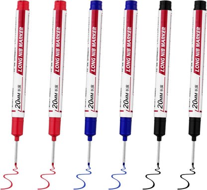 Long Head Deep Hole Marker Pens,20mm Long Nib Marker, Longs Nose Markers, Waterproof Construction Markers Marking Tool,Permanent Markers Carpenter Ink marker Pens,Metal marking Pens