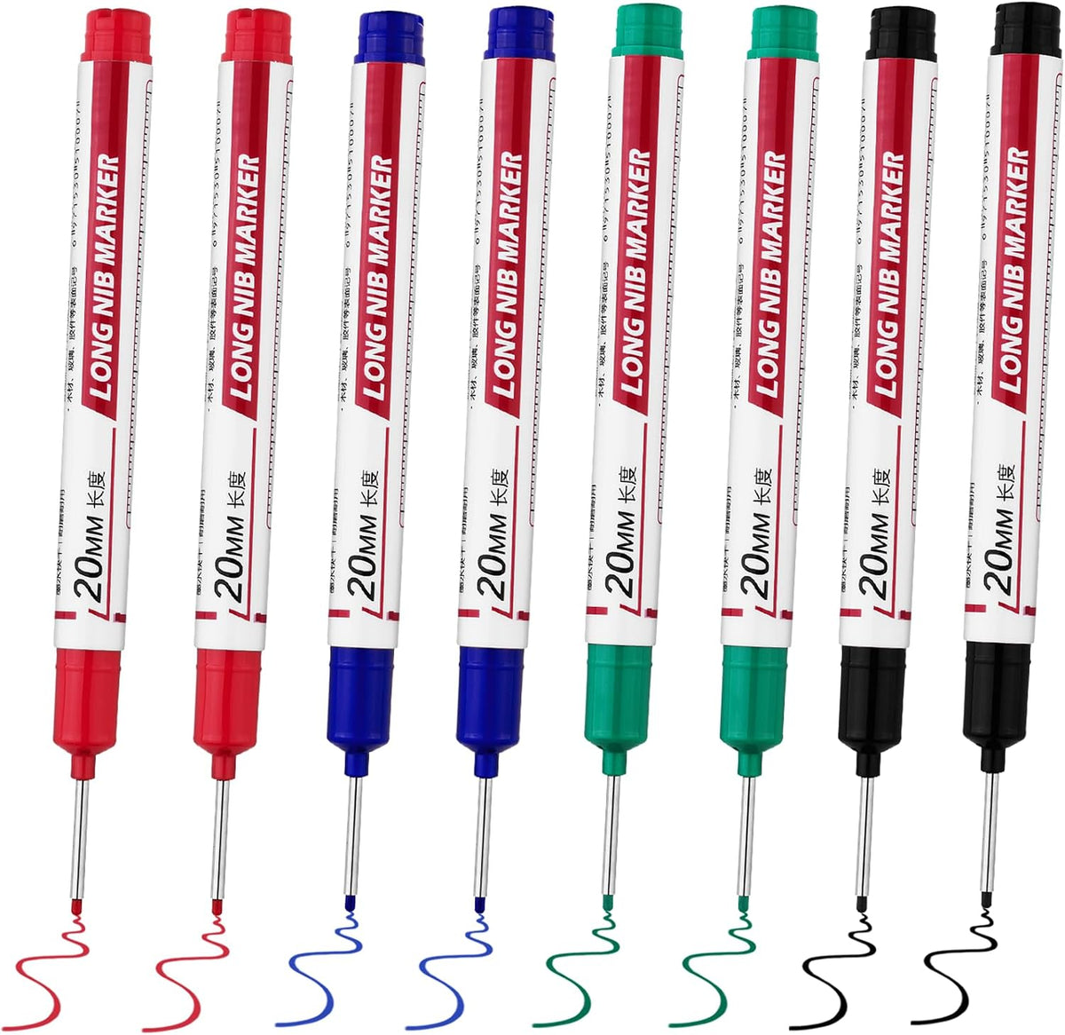 Long Head Deep Hole Marker Pens,20mm Long Nib Marker, Longs Nose Markers, Waterproof Construction Markers Marking Tool,Permanent Markers Carpenter Ink marker Pens,Metal marking Pens