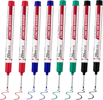 Long Head Deep Hole Marker Pens,20mm Long Nib Marker, Longs Nose Markers, Waterproof Construction Markers Marking Tool,Permanent Markers Carpenter Ink marker Pens,Metal marking Pens