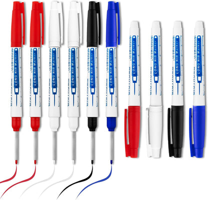 Long Head Deep Hole Marker Pens,20mm Long Nib Marker, Longs Nose Markers, Waterproof Construction Markers Marking Tool,Permanent Markers Carpenter Ink marker Pens,Metal marking Pens