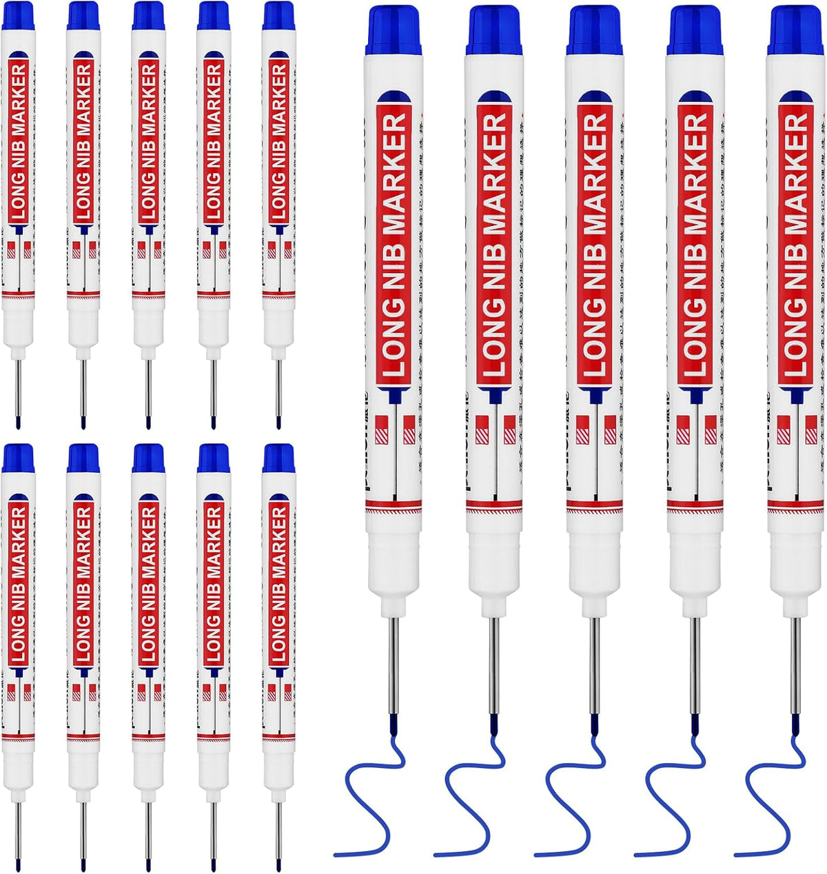 Long Head Deep Hole Marker Pens,20mm Long Nib Marker, Longs Nose Markers, Waterproof Construction Markers Marking Tool,Permanent Markers Carpenter Ink marker Pens,Metal marking Pens