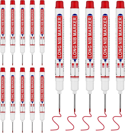 Long Head Deep Hole Marker Pens,20mm Long Nib Marker, Longs Nose Markers, Waterproof Construction Markers Marking Tool,Permanent Markers Carpenter Ink marker Pens,Metal marking Pens