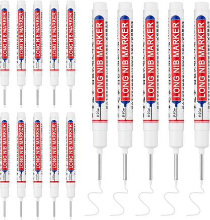 Long Head Deep Hole Marker Pens,20mm Long Nib Marker, Longs Nose Markers, Waterproof Construction Markers Marking Tool,Permanent Markers Carpenter Ink marker Pens,Metal marking Pens