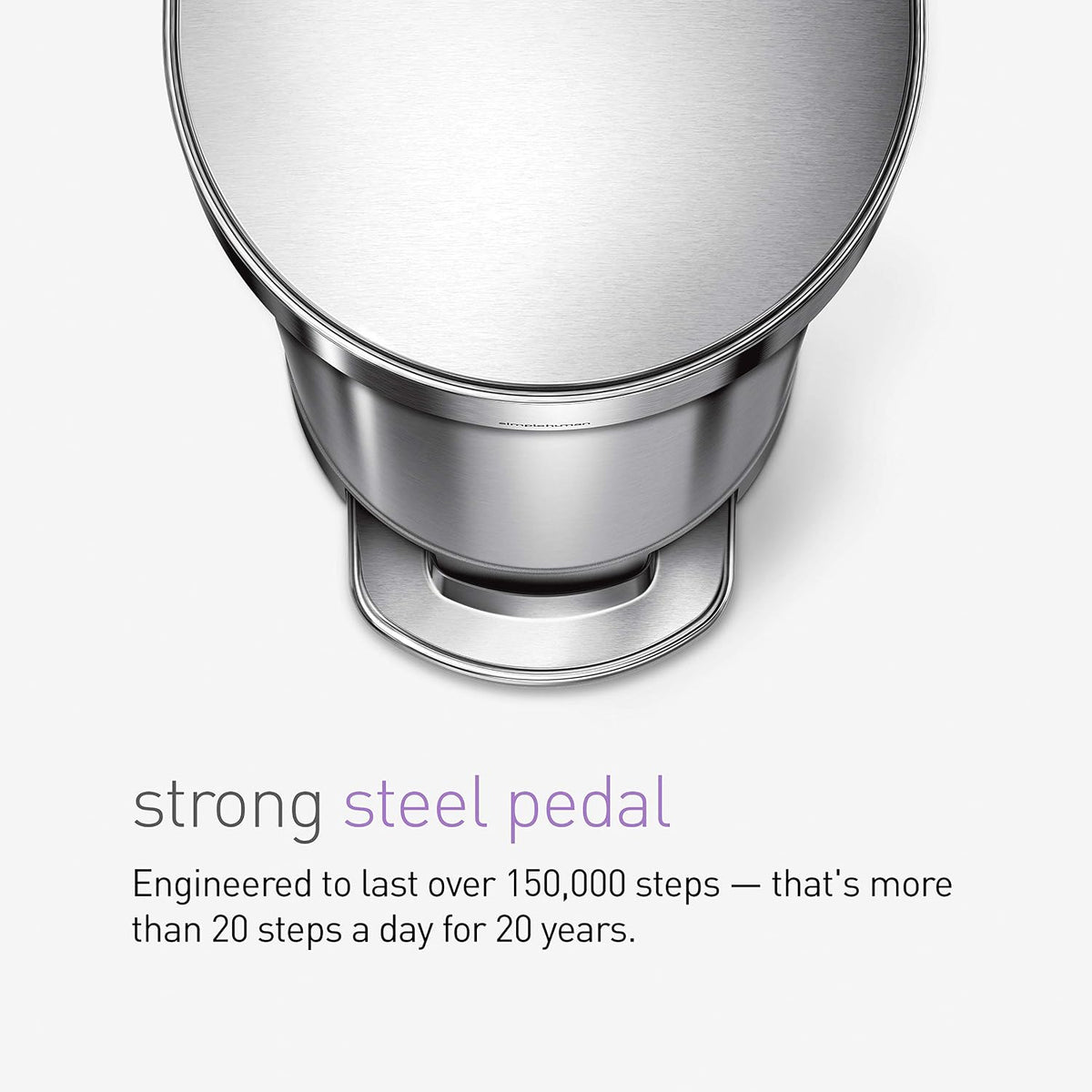 45 Liter / 12 Gallon Slim Hands-Free Kitchen Step Trash Can, Brushed Stainless Steel