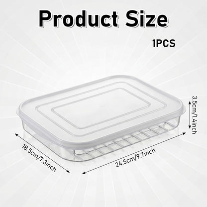 Clear Cold Cuts Storage Container, Meat Container for Fridge (10x7Inch) | Bacon Keeper, Ham and Cheese Storage Box, Lunch Meat Organizer, Plastic Airtight Deli Meat, Food Storage Container