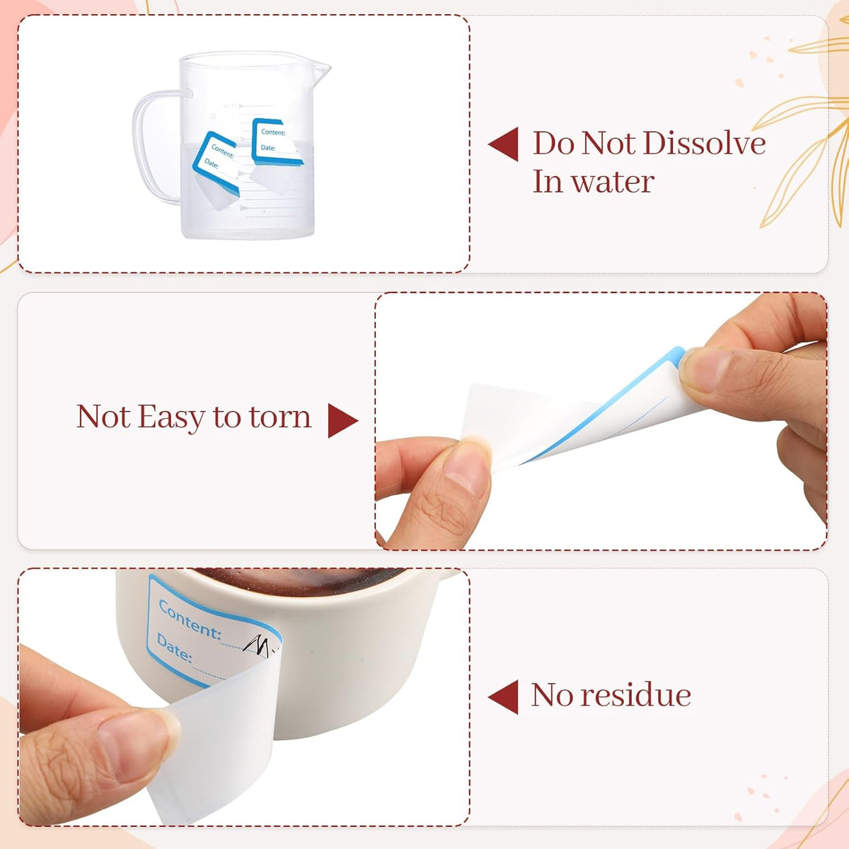 1000 Freezer Labels with Dispenser, 1" x 3", Removable, Red/Blue | Writable food Labels, Easy-Peel, No Residue, Strong Adhesive, Waterproof, For Containers and Freezer Bag