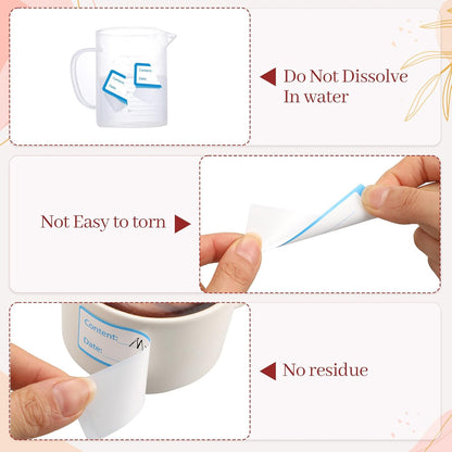 1000 Freezer Labels with Dispenser, 1" x 3", Removable, Red/Blue | Writable food Labels, Easy-Peel, No Residue, Strong Adhesive, Waterproof, For Containers and Freezer Bag