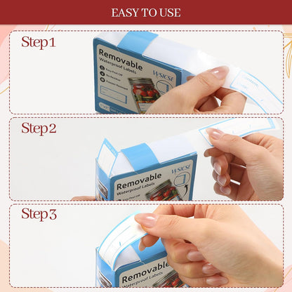 1000 Freezer Labels with Dispenser, 1" x 3", Removable, Red/Blue | Writable food Labels, Easy-Peel, No Residue, Strong Adhesive, Waterproof, For Containers and Freezer Bag