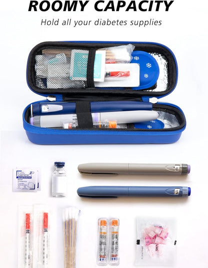 Insulin Cooler Travel Case with Temperature Display - Refrigerated Medicine Cooling Bag with 2 TSA Approved Ice Pack, Medication Pen Diabetic Supplies Organizer for Trip and Daily