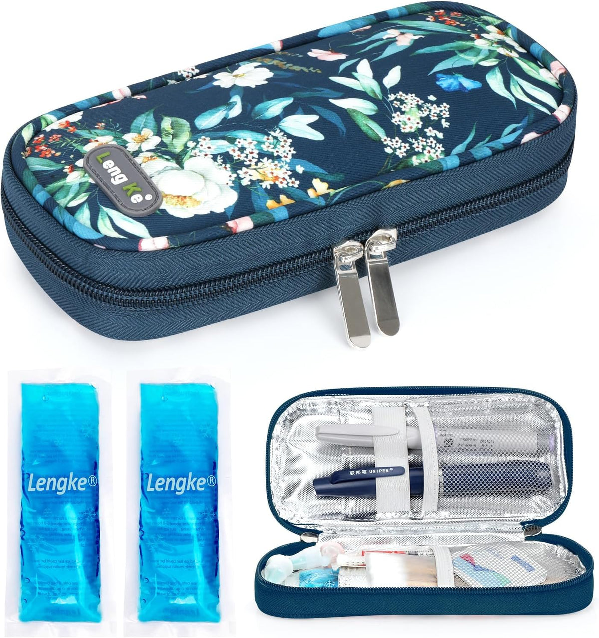 Insulin Cooler Travel Case with Temperature Display - Refrigerated Medicine Cooling Bag with 2 TSA Approved Ice Pack, Medication Pen Diabetic Supplies Organizer for Trip and Daily