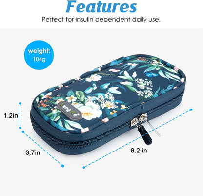 Insulin Cooler Travel Case with Temperature Display - Refrigerated Medicine Cooling Bag with 2 TSA Approved Ice Pack, Medication Pen Diabetic Supplies Organizer for Trip and Daily