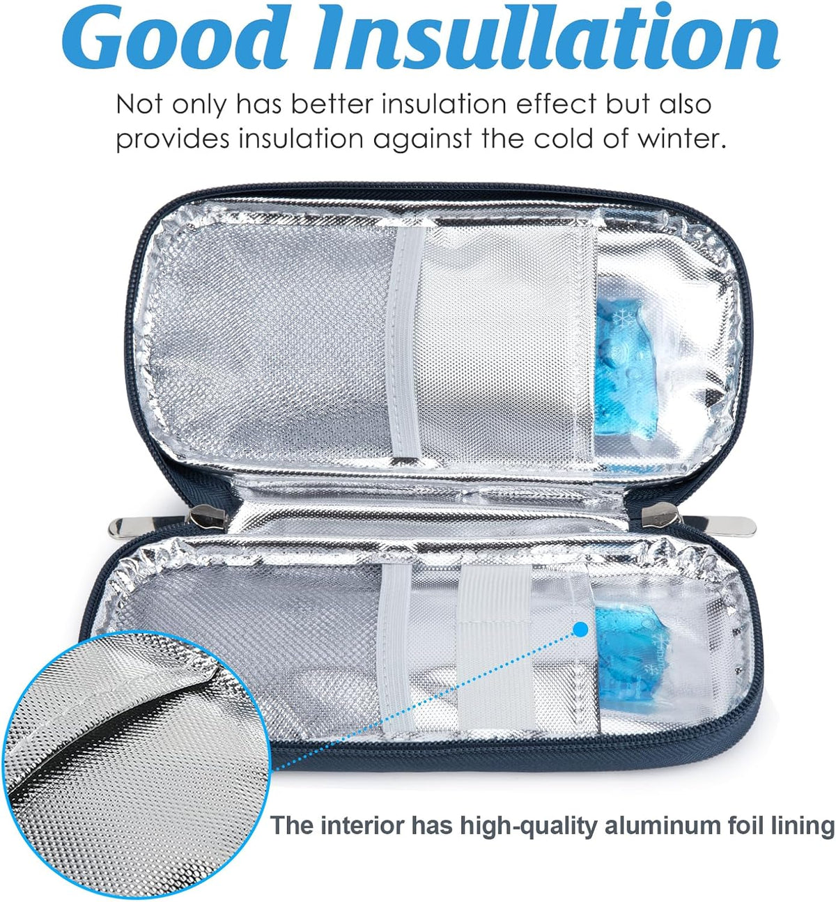 Insulin Cooler Travel Case with Temperature Display - Refrigerated Medicine Cooling Bag with 2 TSA Approved Ice Pack, Medication Pen Diabetic Supplies Organizer for Trip and Daily