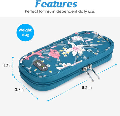 Insulin Cooler Travel Case with Temperature Display - Refrigerated Medicine Cooling Bag with 2 TSA Approved Ice Pack, Medication Pen Diabetic Supplies Organizer for Trip and Daily