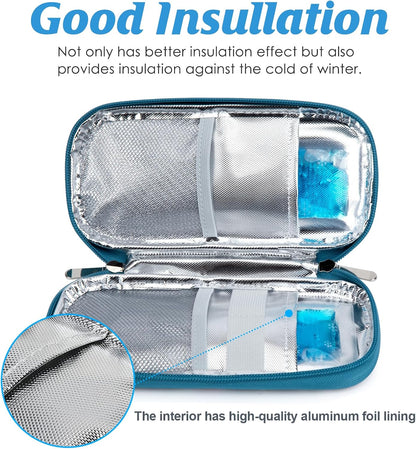 Insulin Cooler Travel Case with Temperature Display - Refrigerated Medicine Cooling Bag with 2 TSA Approved Ice Pack, Medication Pen Diabetic Supplies Organizer for Trip and Daily