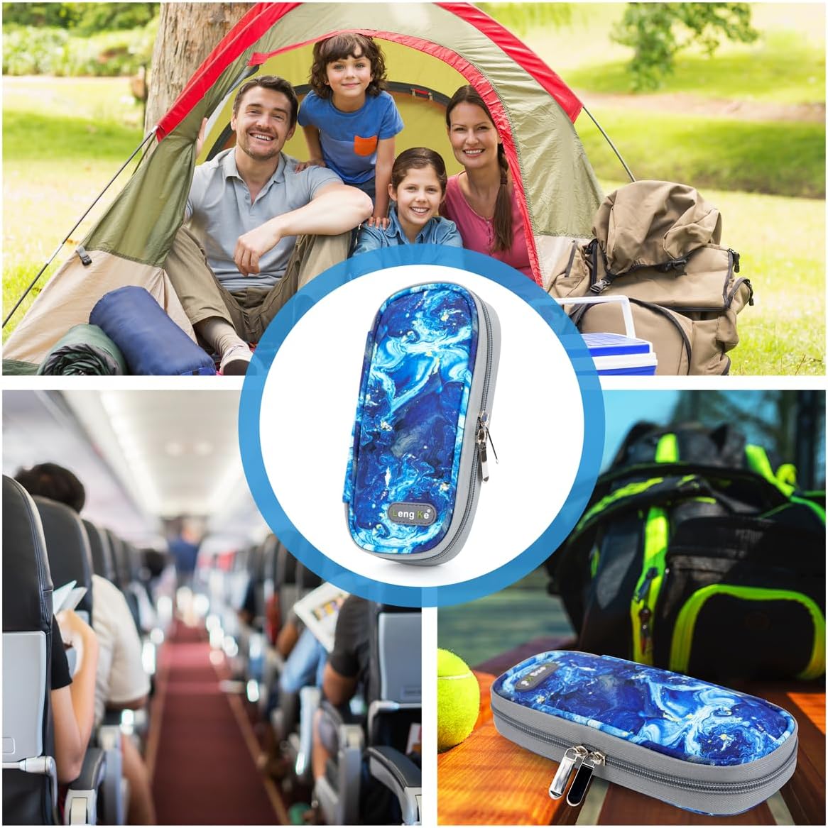 Insulin Cooler Travel Case with Temperature Display - Refrigerated Medicine Cooling Bag with 2 TSA Approved Ice Pack, Medication Pen Diabetic Supplies Organizer for Trip and Daily