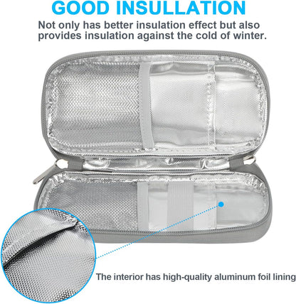 Insulin Cooler Travel Case with Temperature Display - Refrigerated Medicine Cooling Bag with 2 TSA Approved Ice Pack, Medication Pen Diabetic Supplies Organizer for Trip and Daily