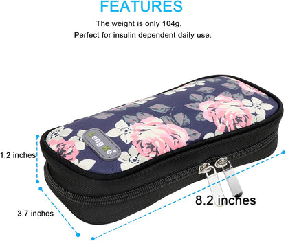 Insulin Cooler Travel Case with Temperature Display - Refrigerated Medicine Cooling Bag with 2 TSA Approved Ice Pack, Medication Pen Diabetic Supplies Organizer for Trip and Daily