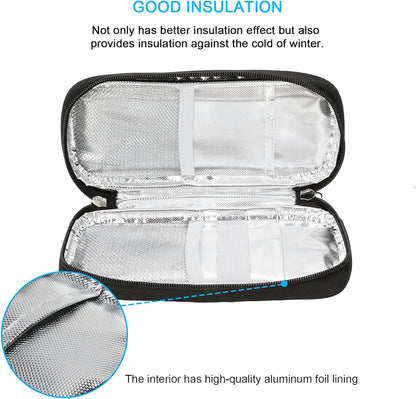 Insulin Cooler Travel Case with Temperature Display - Refrigerated Medicine Cooling Bag with 2 TSA Approved Ice Pack, Medication Pen Diabetic Supplies Organizer for Trip and Daily