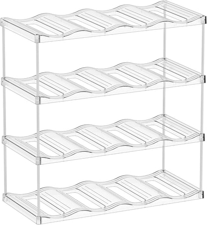 Stackable Water Bottle Organizer for Cabinet,4 Tier Water Bottle Holder for Stanley Yeti 40 oz Bottle Shelf,Clear Tumbler Storage Organizer,Wine Rack,Cup Organizer for Kitchen Cabinets Counter Pantry
