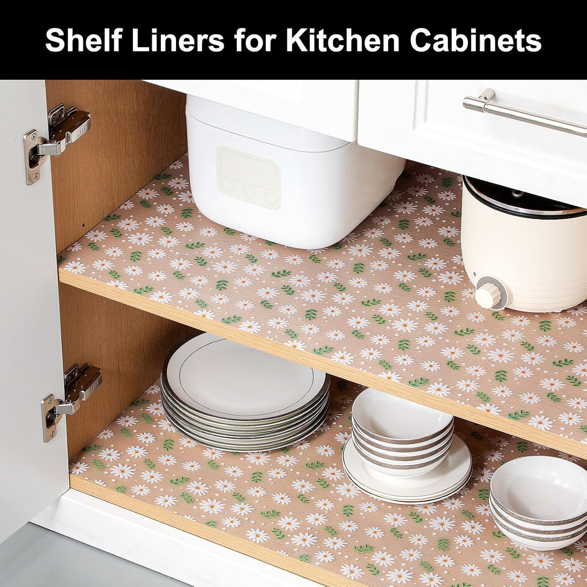 Shelf Liner – Premium Non-Adhesive Cabinet & Drawer Liner for Kitchen – Waterproof Shelf Paper with Modern Pattern – Durable EVA Cabinet Mat – Easy to Cut （11.8" W x 120" L）