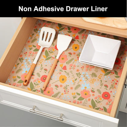 Shelf Liner – Premium Non-Adhesive Cabinet & Drawer Liner for Kitchen – Waterproof Shelf Paper with Modern Pattern – Durable EVA Cabinet Mat – Easy to Cut （11.8" W x 120" L）