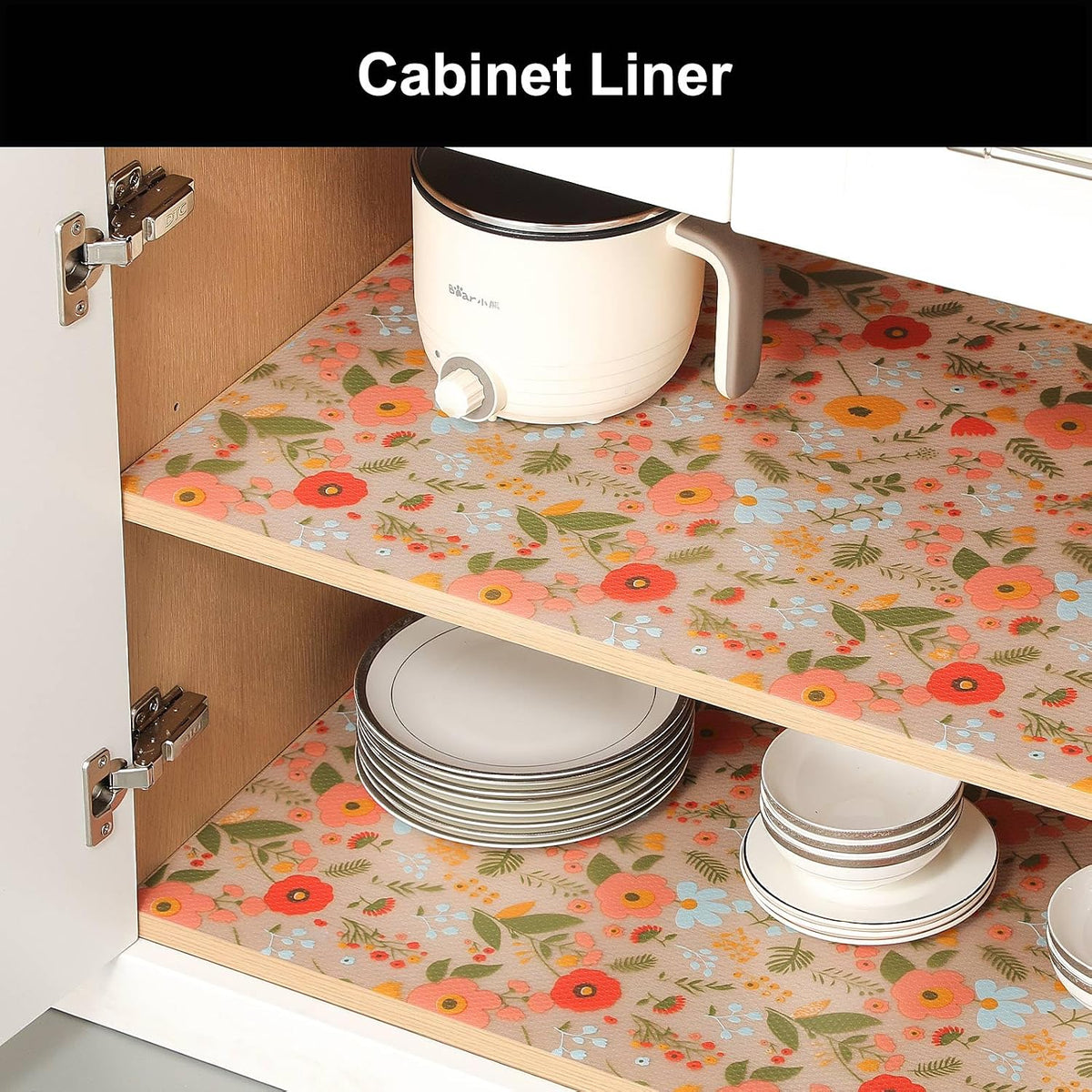 Shelf Liner – Premium Non-Adhesive Cabinet & Drawer Liner for Kitchen – Waterproof Shelf Paper with Modern Pattern – Durable EVA Cabinet Mat – Easy to Cut （11.8" W x 120" L）