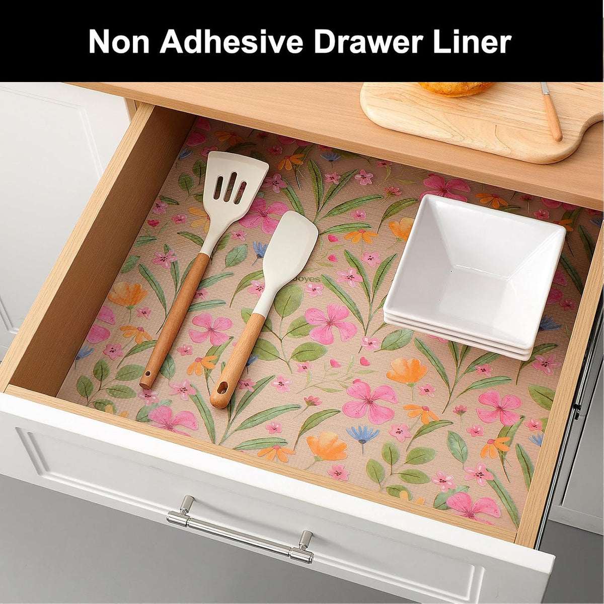 Shelf Liner – Premium Non-Adhesive Cabinet & Drawer Liner for Kitchen – Waterproof Shelf Paper with Modern Pattern – Durable EVA Cabinet Mat – Easy to Cut （11.8" W x 120" L）