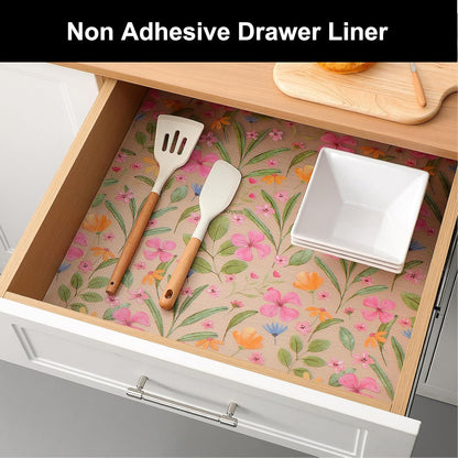 Shelf Liner – Premium Non-Adhesive Cabinet & Drawer Liner for Kitchen – Waterproof Shelf Paper with Modern Pattern – Durable EVA Cabinet Mat – Easy to Cut （11.8" W x 120" L）