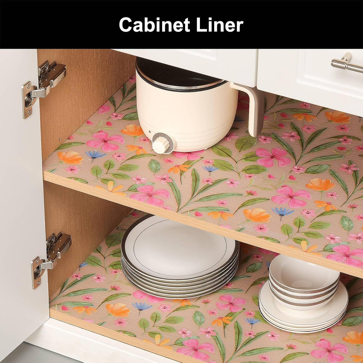 Shelf Liner – Premium Non-Adhesive Cabinet & Drawer Liner for Kitchen – Waterproof Shelf Paper with Modern Pattern – Durable EVA Cabinet Mat – Easy to Cut （11.8" W x 120" L）