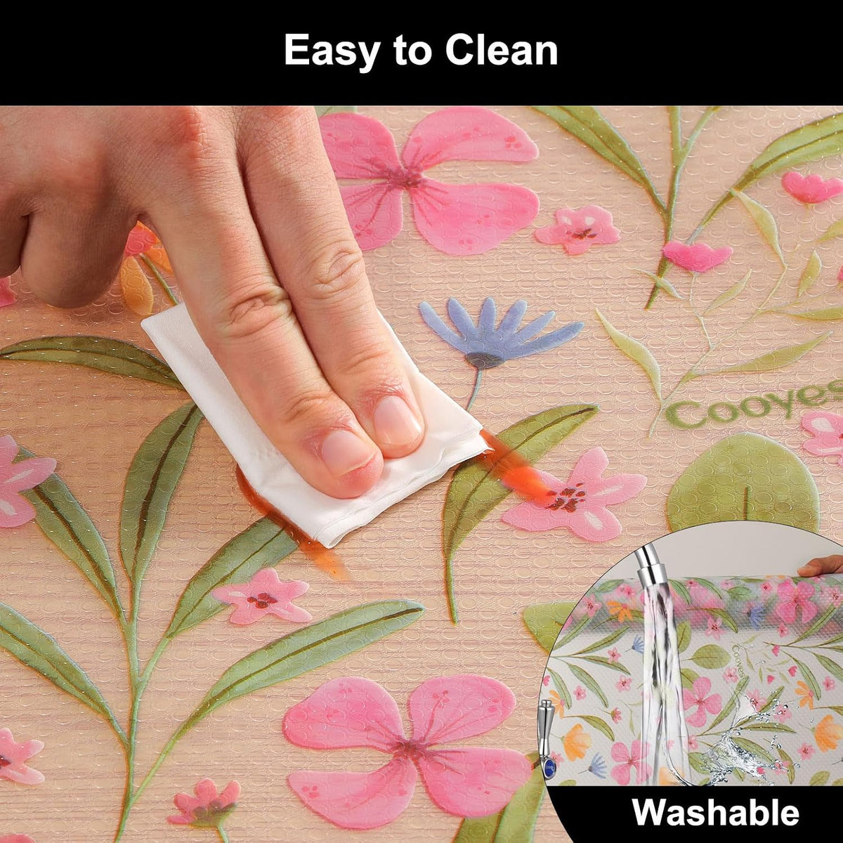 Shelf Liner – Premium Non-Adhesive Cabinet & Drawer Liner for Kitchen – Waterproof Shelf Paper with Modern Pattern – Durable EVA Cabinet Mat – Easy to Cut （11.8" W x 120" L）