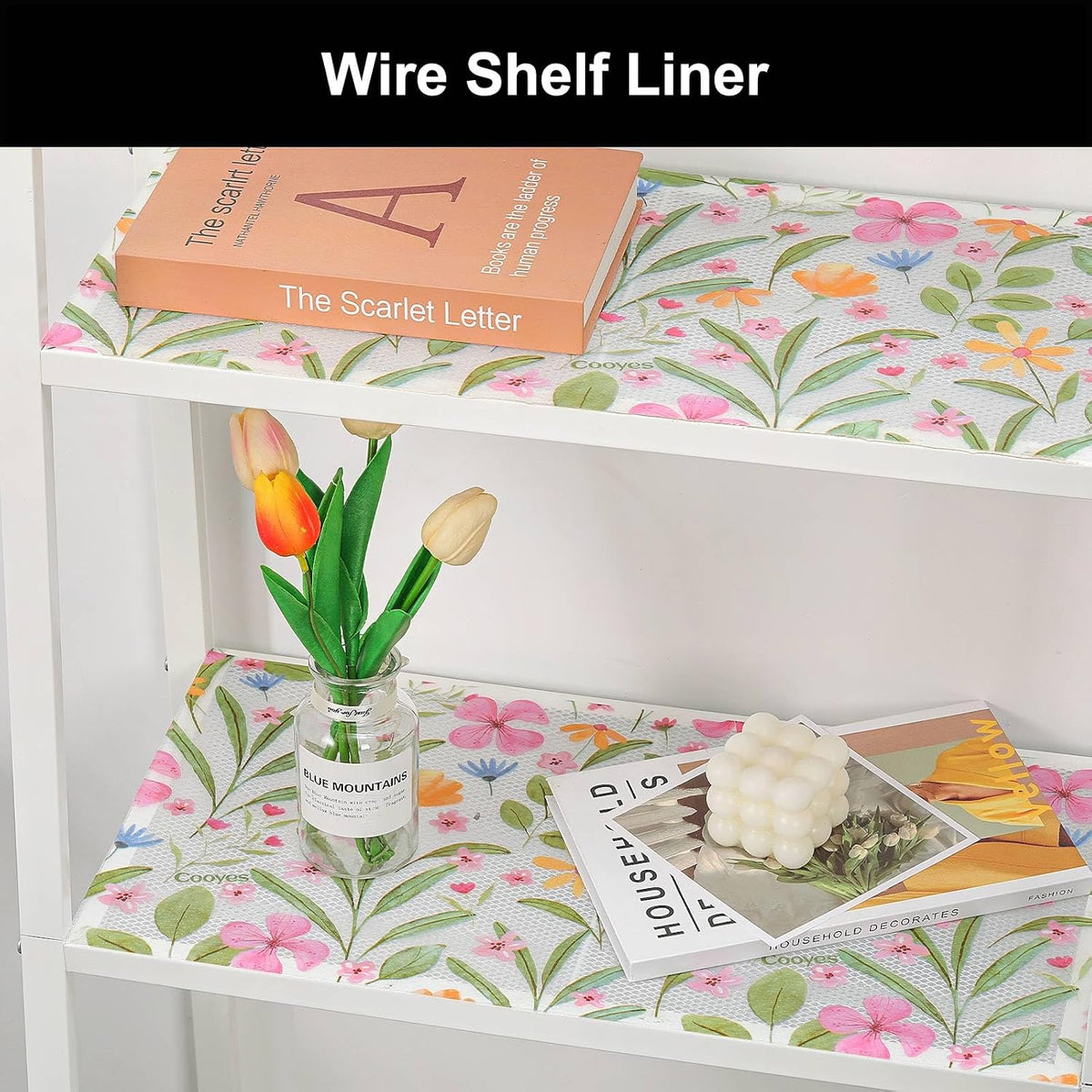 Shelf Liner – Premium Non-Adhesive Cabinet & Drawer Liner for Kitchen – Waterproof Shelf Paper with Modern Pattern – Durable EVA Cabinet Mat – Easy to Cut （11.8" W x 120" L）