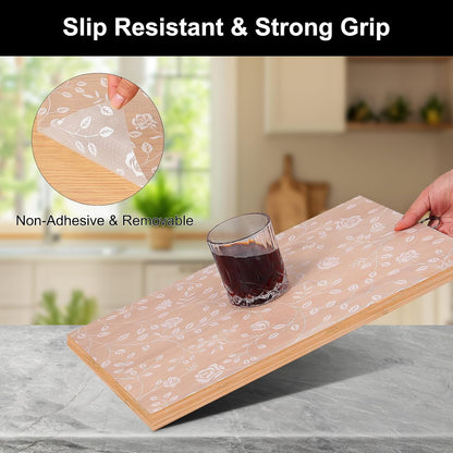 Shelf Liner – Premium Non-Adhesive Cabinet & Drawer Liner for Kitchen – Waterproof Shelf Paper with Modern Pattern – Durable EVA Cabinet Mat – Easy to Cut （11.8" W x 120" L）