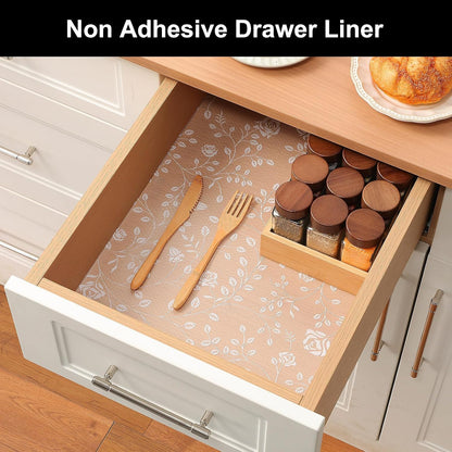 Shelf Liner – Premium Non-Adhesive Cabinet & Drawer Liner for Kitchen – Waterproof Shelf Paper with Modern Pattern – Durable EVA Cabinet Mat – Easy to Cut （11.8" W x 120" L）
