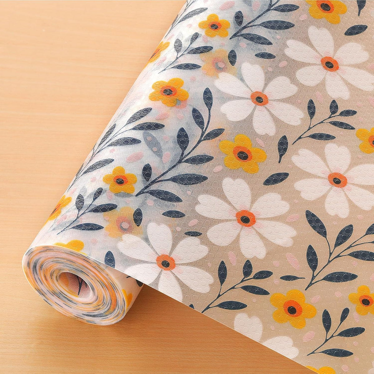Shelf Liner – Premium Non-Adhesive Cabinet & Drawer Liner for Kitchen – Waterproof Shelf Paper with Modern Pattern – Durable EVA Cabinet Mat – Easy to Cut （11.8" W x 120" L）