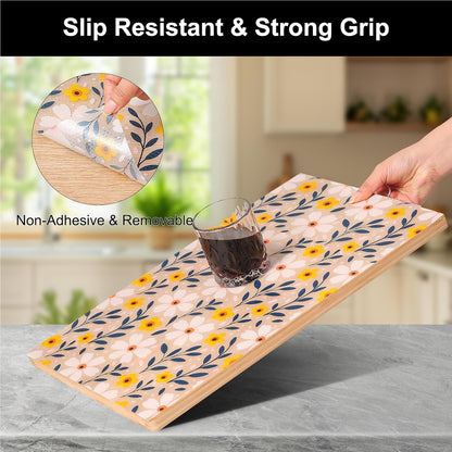 Shelf Liner – Premium Non-Adhesive Cabinet & Drawer Liner for Kitchen – Waterproof Shelf Paper with Modern Pattern – Durable EVA Cabinet Mat – Easy to Cut （11.8" W x 120" L）