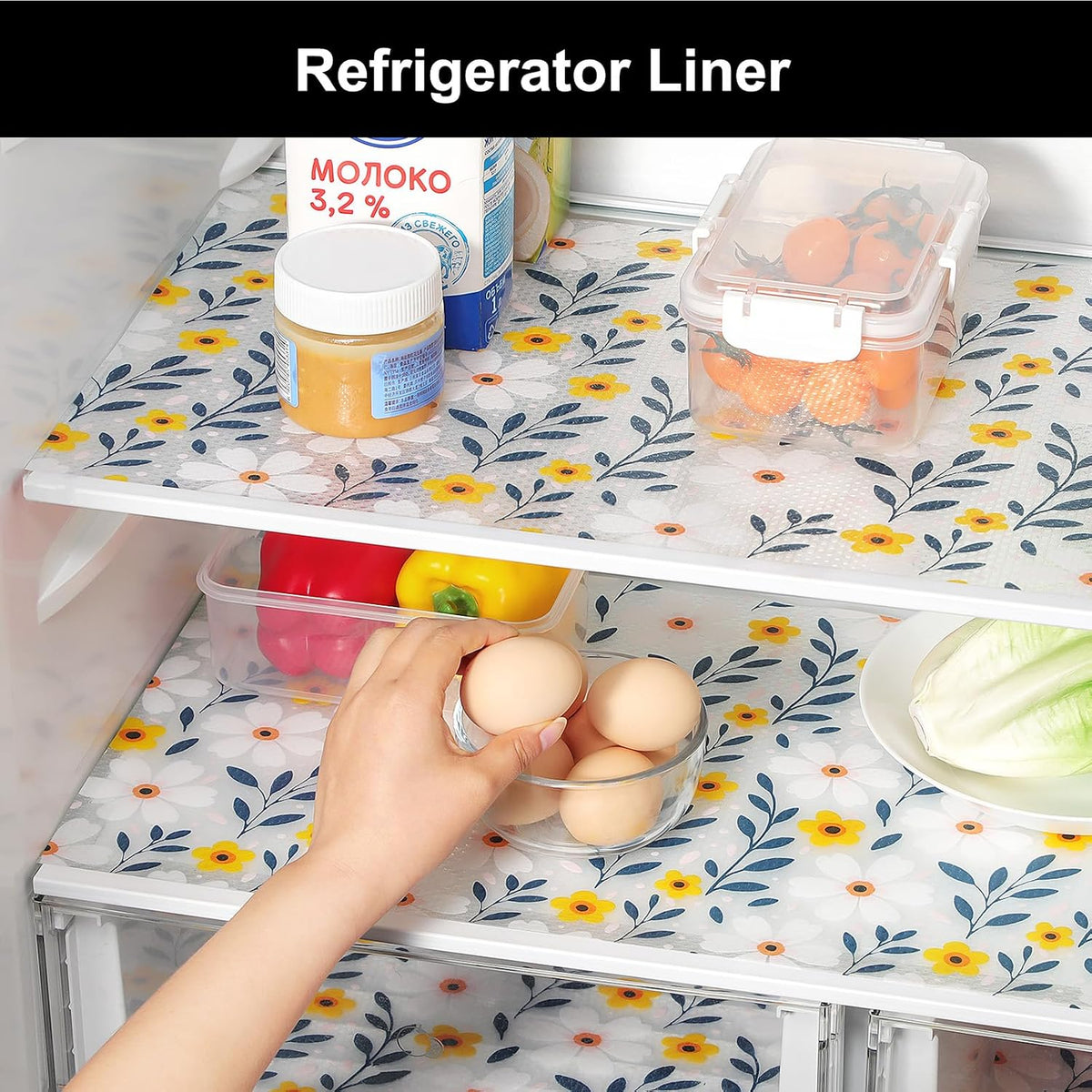 Shelf Liner – Premium Non-Adhesive Cabinet & Drawer Liner for Kitchen – Waterproof Shelf Paper with Modern Pattern – Durable EVA Cabinet Mat – Easy to Cut （11.8" W x 120" L）