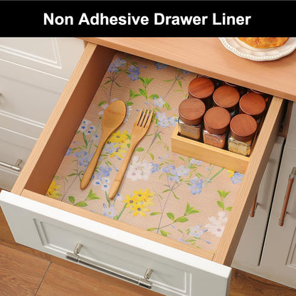 Shelf Liner – Premium Non-Adhesive Cabinet & Drawer Liner for Kitchen – Waterproof Shelf Paper with Modern Pattern – Durable EVA Cabinet Mat – Easy to Cut （11.8" W x 120" L）
