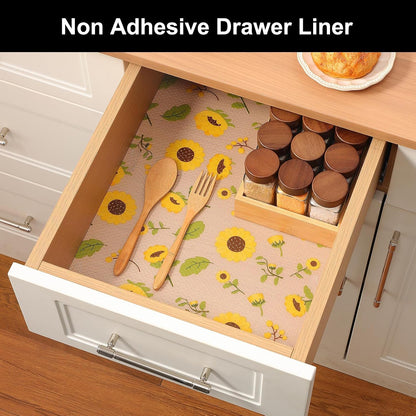Shelf Liner – Premium Non-Adhesive Cabinet & Drawer Liner for Kitchen – Waterproof Shelf Paper with Modern Pattern – Durable EVA Cabinet Mat – Easy to Cut （11.8" W x 120" L）