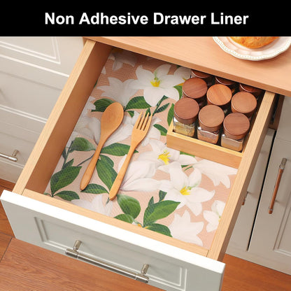 Shelf Liner – Premium Non-Adhesive Cabinet & Drawer Liner for Kitchen – Waterproof Shelf Paper with Modern Pattern – Durable EVA Cabinet Mat – Easy to Cut （11.8" W x 120" L）