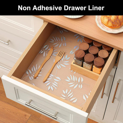 Shelf Liner – Premium Non-Adhesive Cabinet & Drawer Liner for Kitchen – Waterproof Shelf Paper with Modern Pattern – Durable EVA Cabinet Mat – Easy to Cut （11.8" W x 120" L）