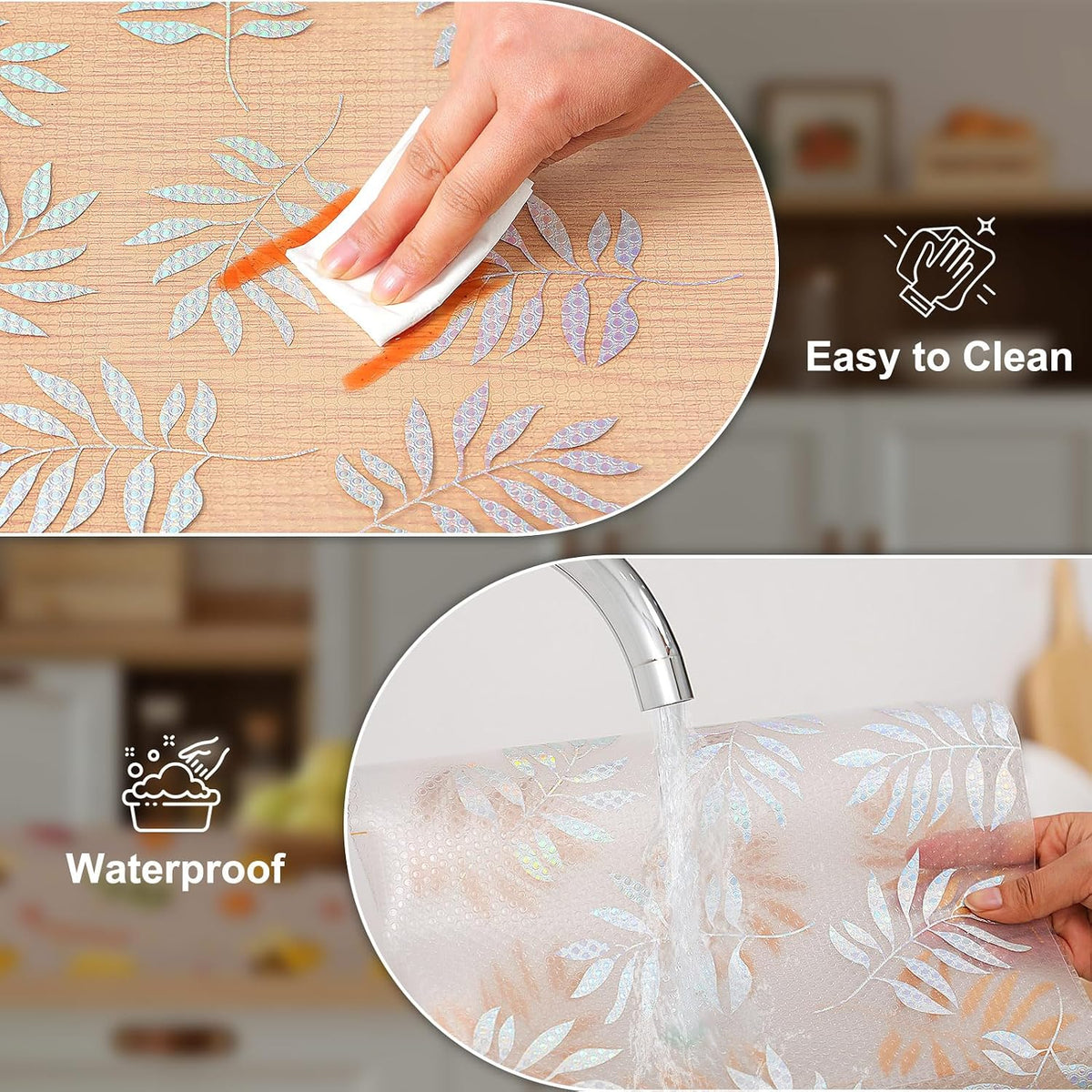 Shelf Liner – Premium Non-Adhesive Cabinet & Drawer Liner for Kitchen – Waterproof Shelf Paper with Modern Pattern – Durable EVA Cabinet Mat – Easy to Cut （11.8" W x 120" L）